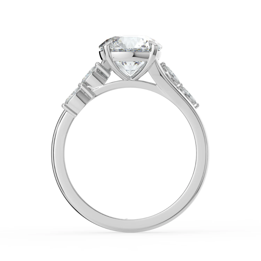 Lily Accents Lab Diamond Engagement Ring in 18K Gold - Round