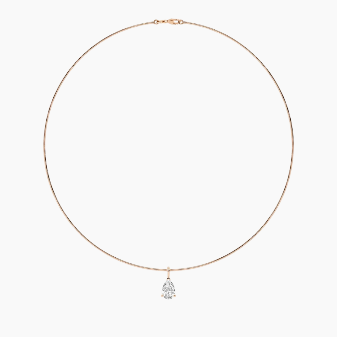 Pear Omega Pendant Lab Diamond Chocker Necklace (15 in.) 18K Gold