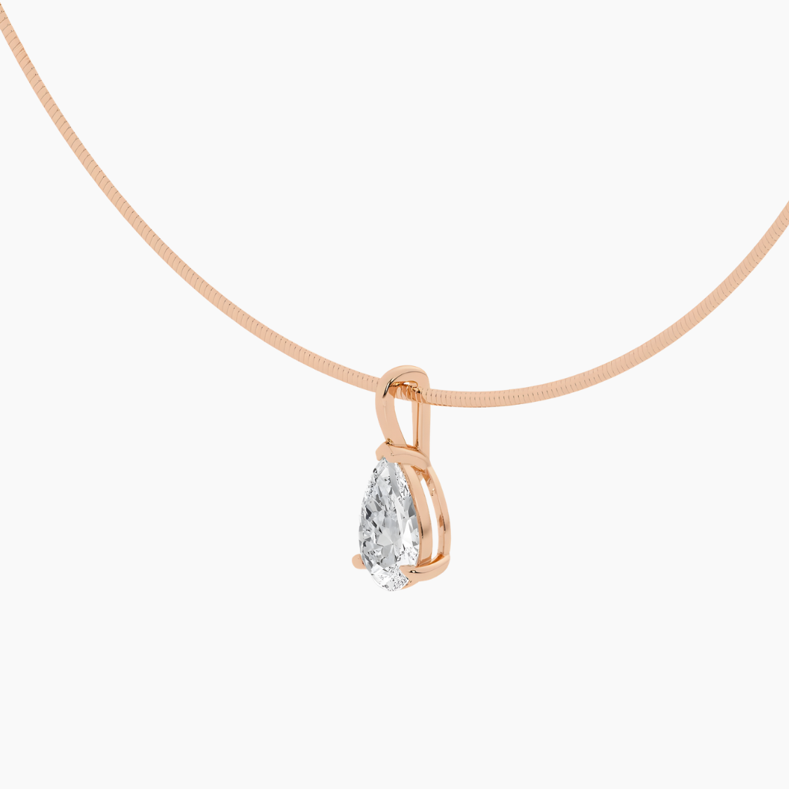 Pear Omega Pendant Lab Diamond Chocker Necklace (15 in.) 18K Gold