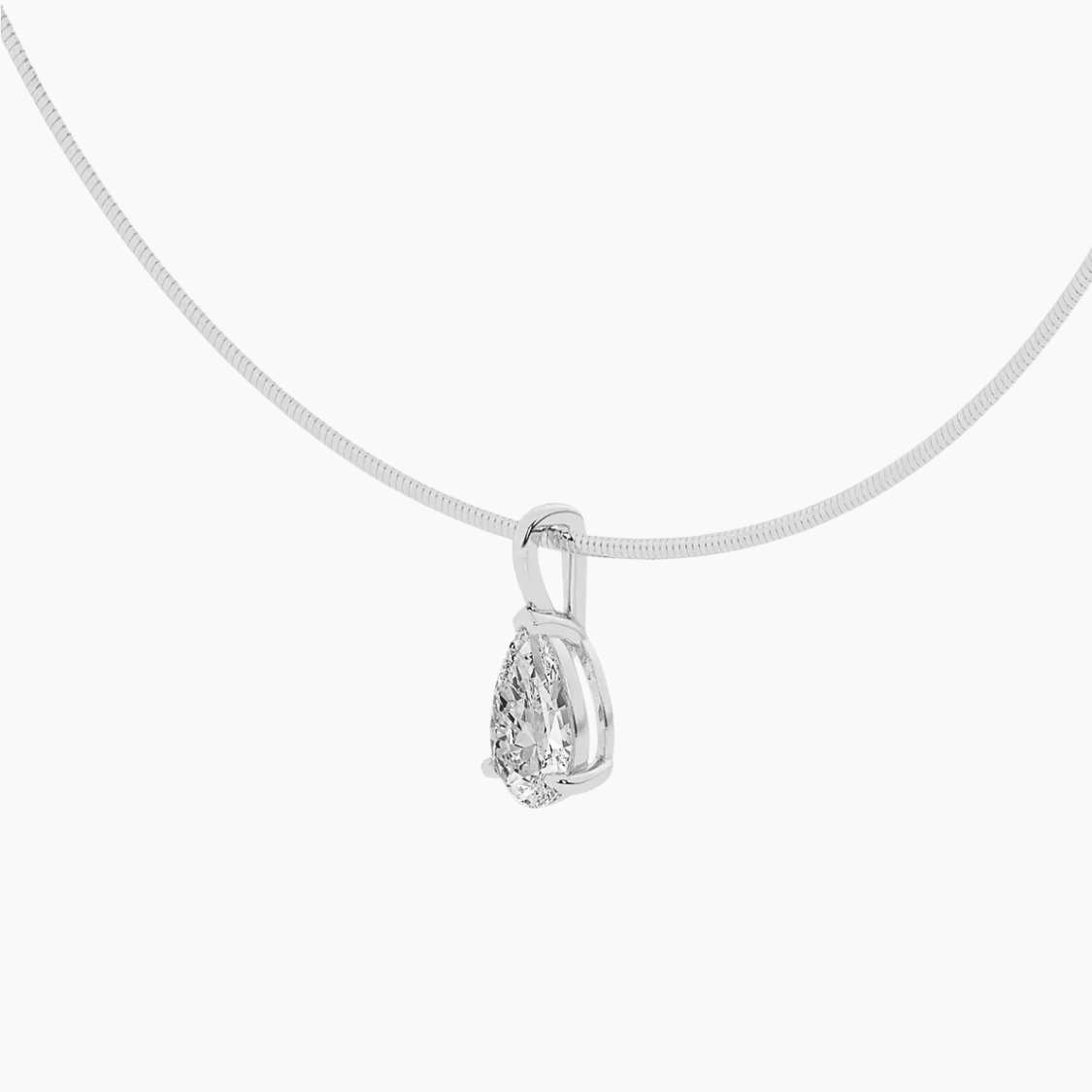 Pear Omega Pendant Lab Diamond Chocker Necklace (15 in.) 18K Gold