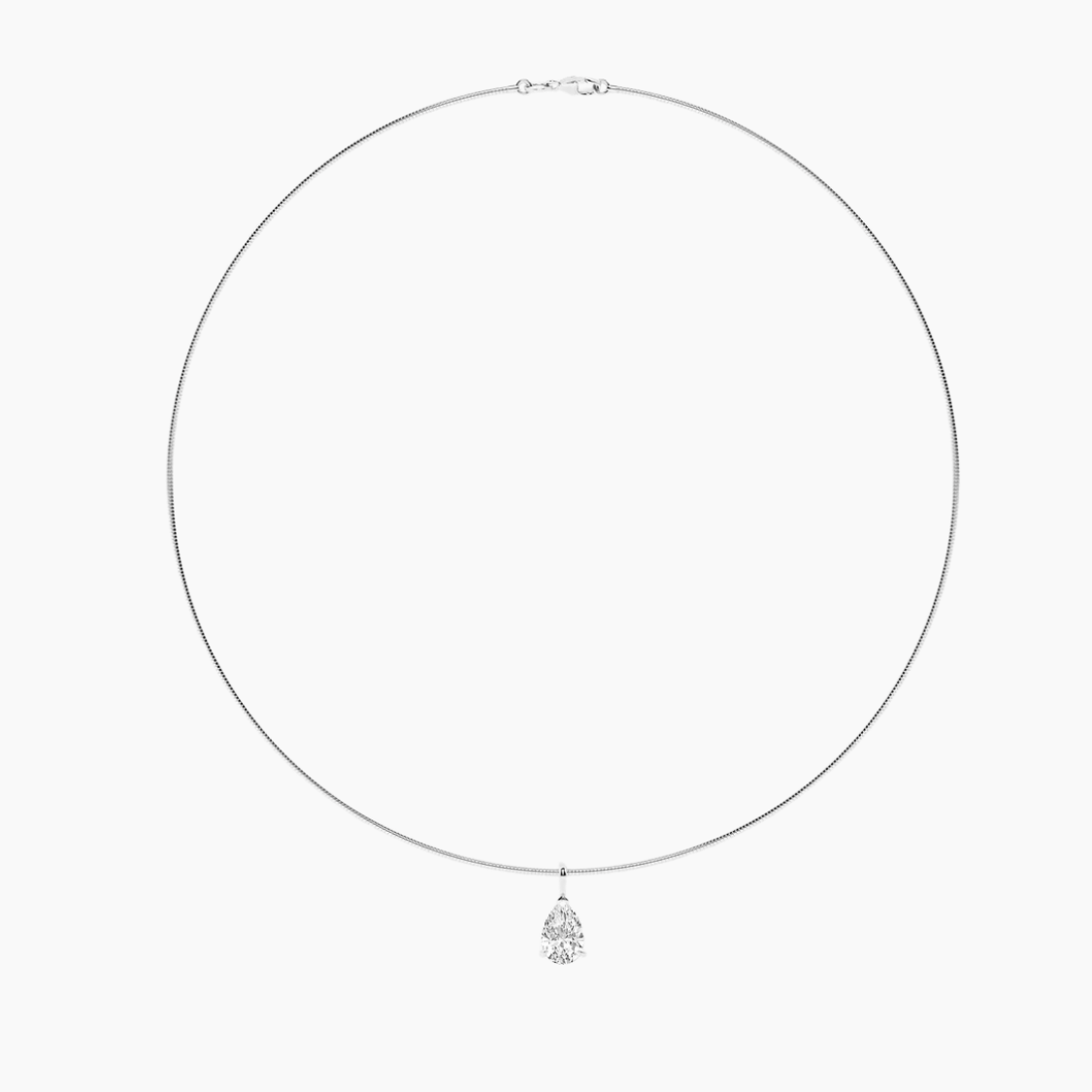 Pear Omega Pendant Lab Diamond Chocker Necklace (15 in.) 18K Gold