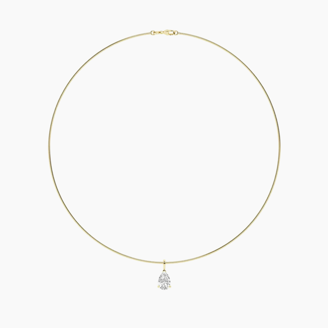 Pear Omega Pendant Lab Diamond Chocker Necklace (15 in.) 18K Gold