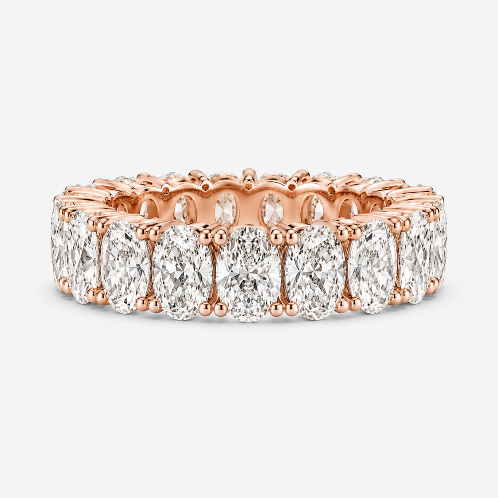 Oval Classic Eternity 4-Prong Diamond Band Ring in 18K Gold | From 2 ct to 10 ct