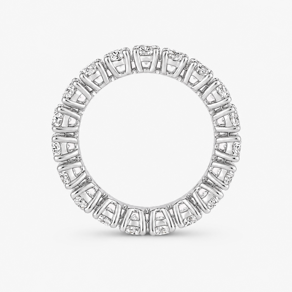 5 ct (5 Carat) Oval Classic Eternity 4-Prong Lab Grown Diamond Band Ring in 18K Gold