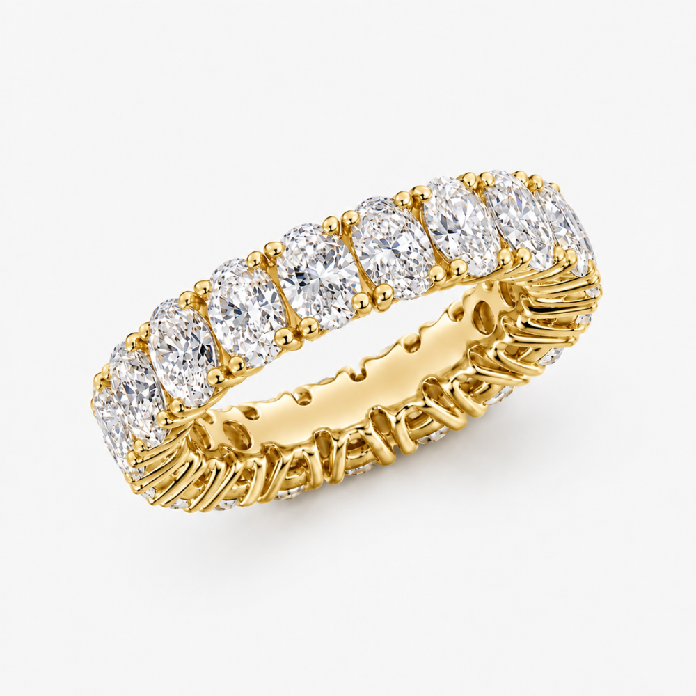 Oval Classic Eternity 4-Prong Diamond Band Ring in 18K Gold | From 2 ct to 10 ct
