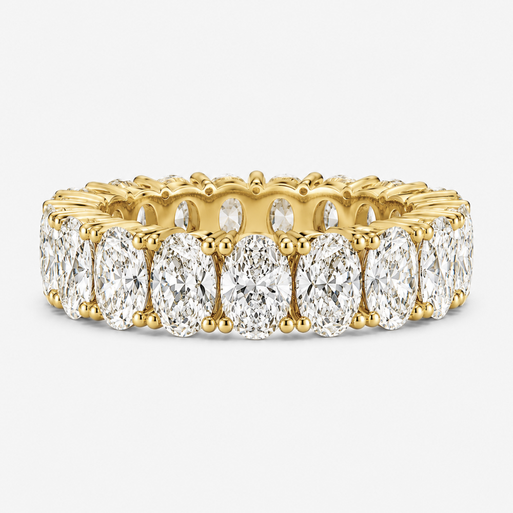 Oval Classic Eternity 4-Prong Diamond Band Ring in 18K Gold | From 2 ct to 10 ct
