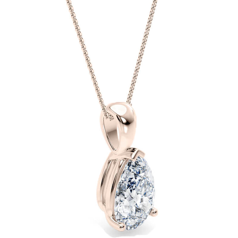 Pear Pendant Lab Diamond Necklace 18K Gold