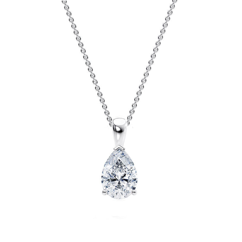 Pear Pendant Lab Diamond Necklace 18K Gold