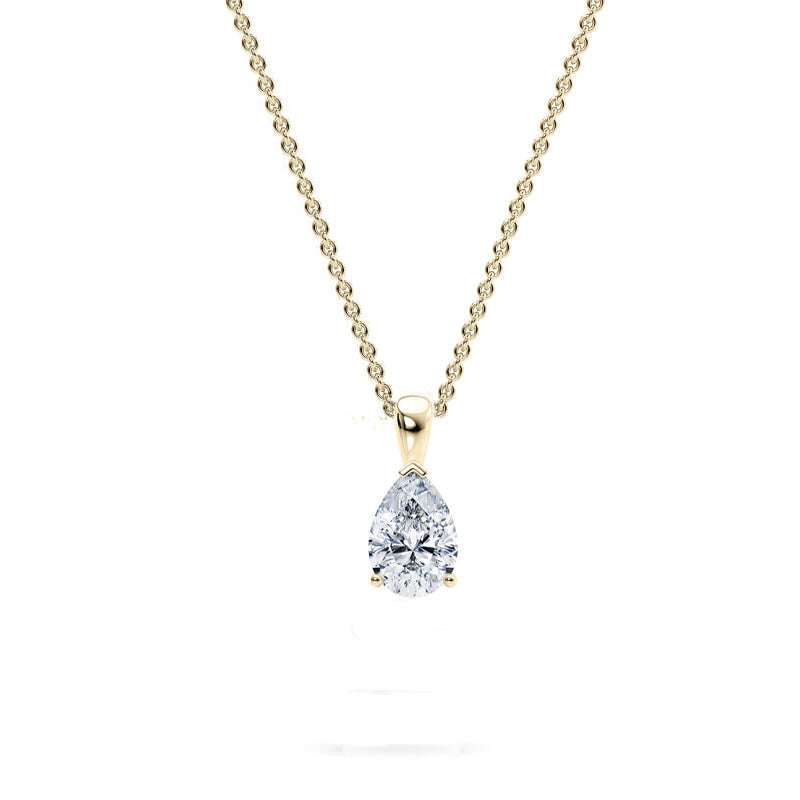 Pear Pendant Lab Diamond Necklace 18K Gold