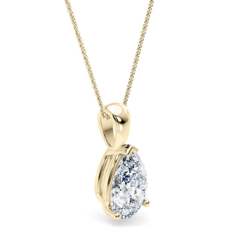 Pear Pendant Lab Diamond Necklace 18K Gold