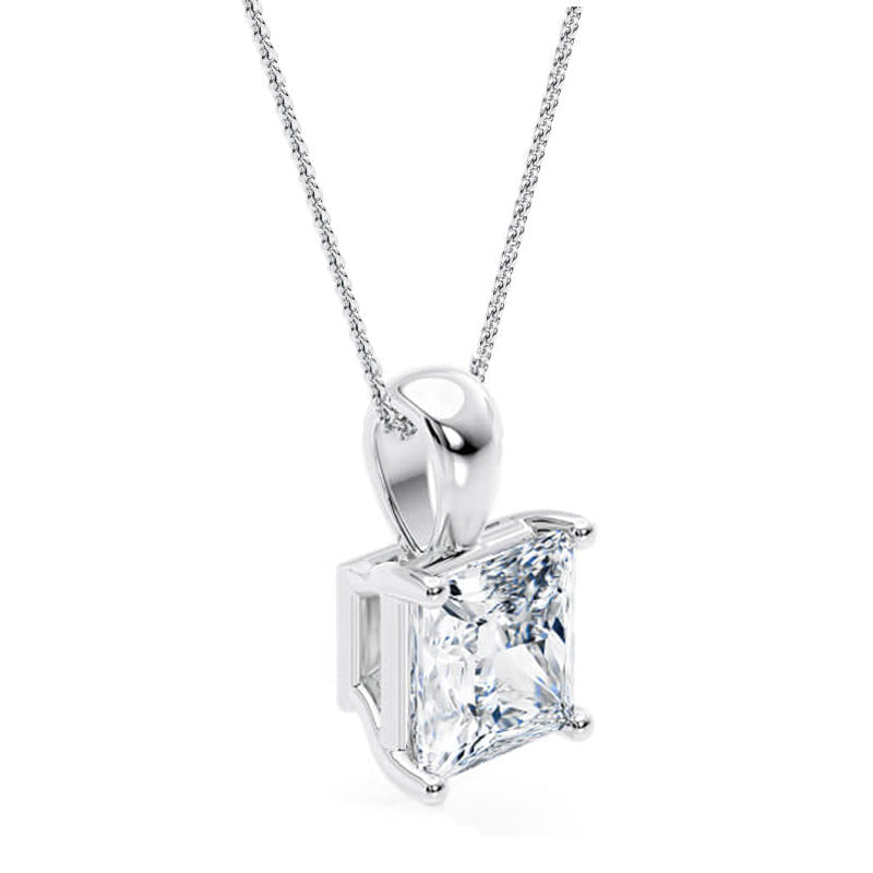 Princess Pendant Lab Diamond Necklace 18K Gold