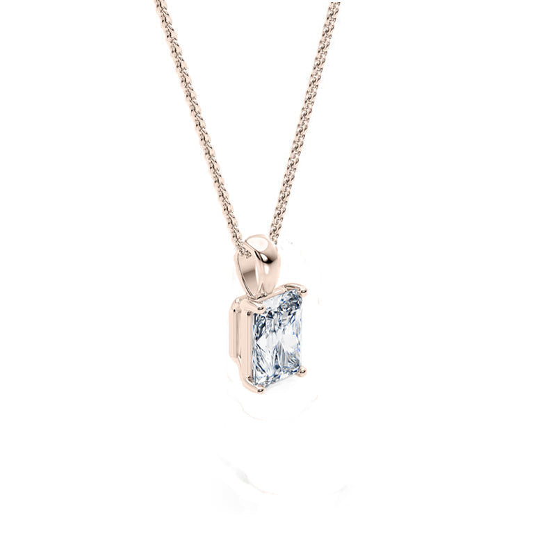 Radiant Pendant Lab Diamond Necklace 18K Gold