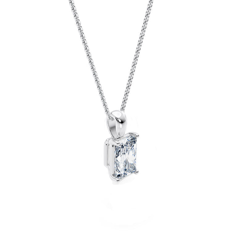 Radiant Pendant Lab Diamond Necklace 18K Gold
