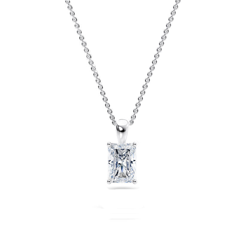 Radiant Pendant Lab Diamond Necklace 18K Gold