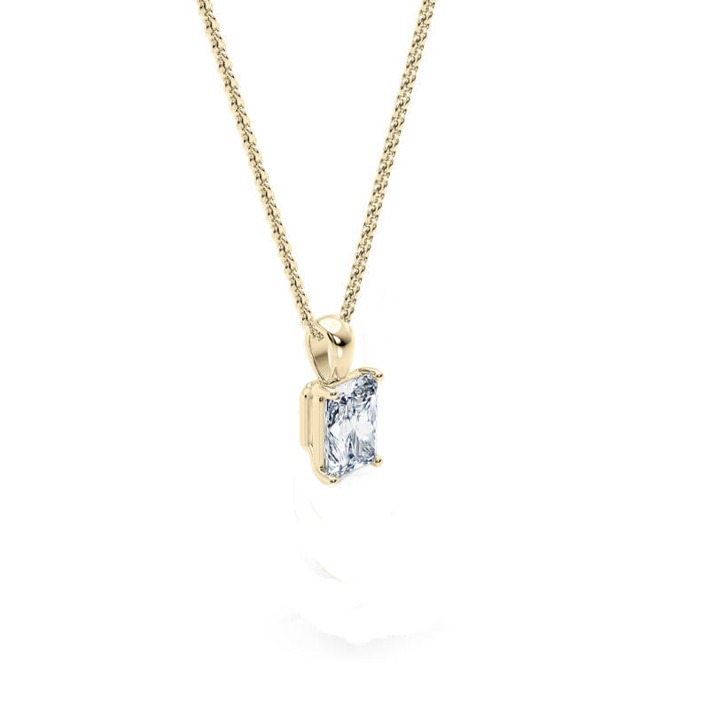 Radiant Pendant Lab Diamond Necklace 18K Gold