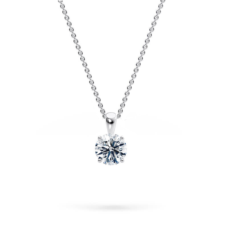 Round Pendant Lab Diamond Necklace 18K Gold