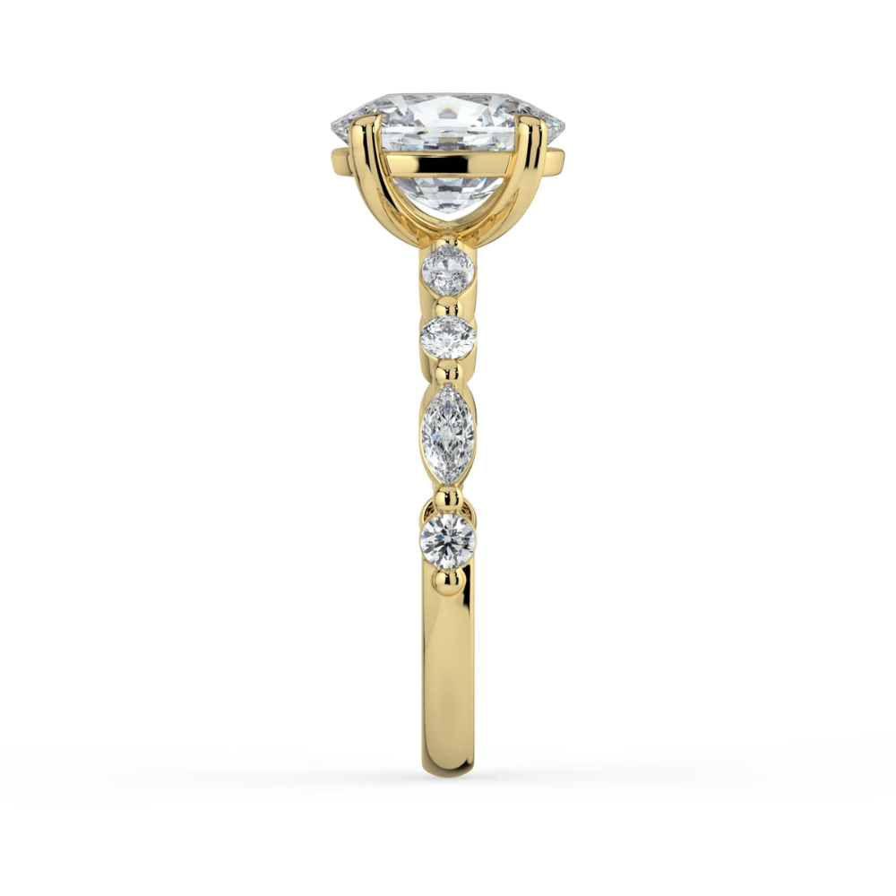 Tamila Accents Lab Diamond Engagement Ring in 18K Gold - Cushion