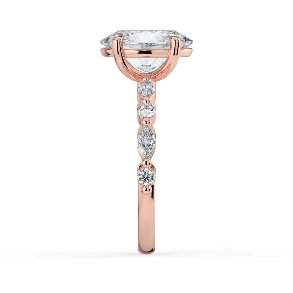 Tamila Accents Lab Diamond Engagement Ring in 18K Gold - Oval