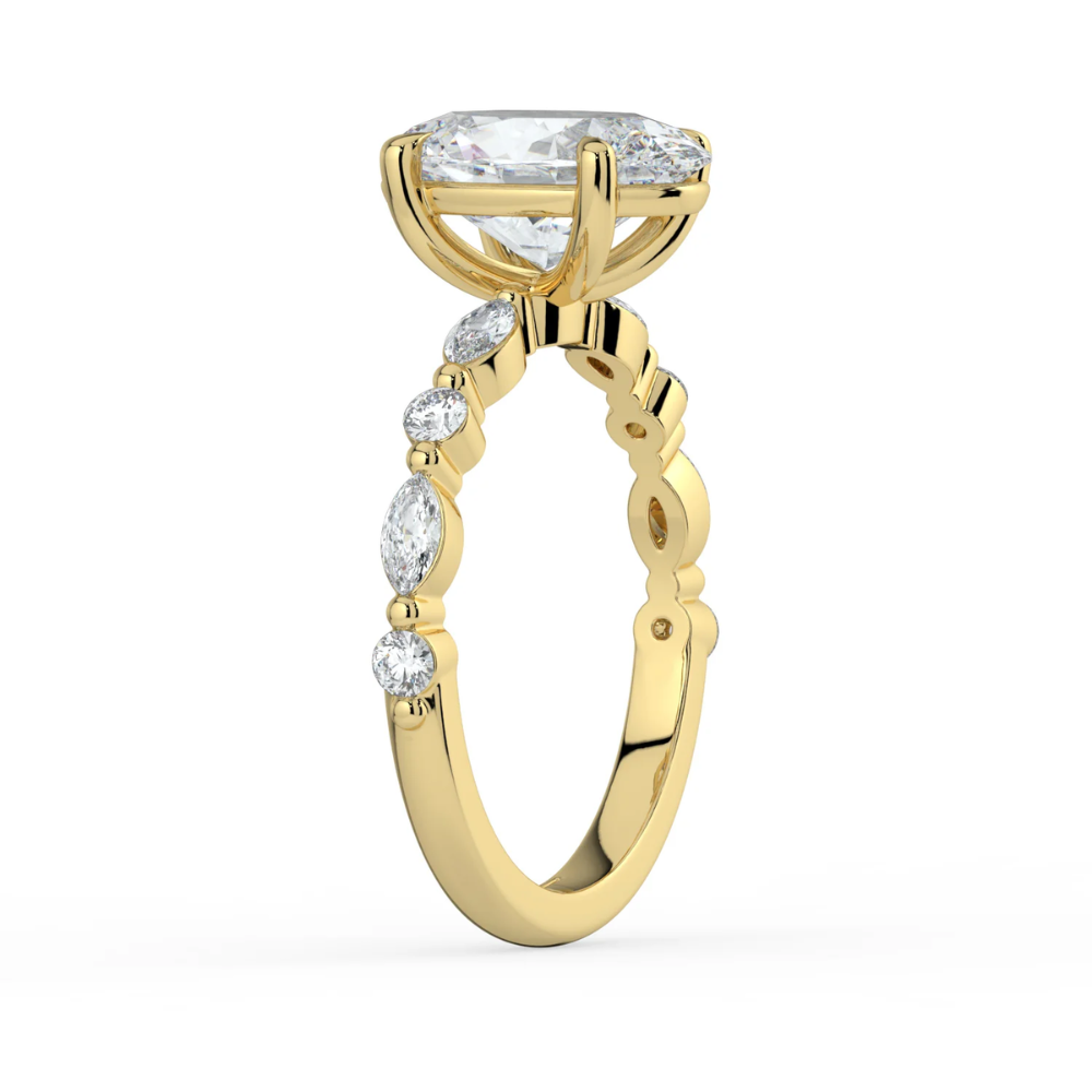 Tamila Accents Lab Diamond Engagement Ring in 18K Gold - Oval