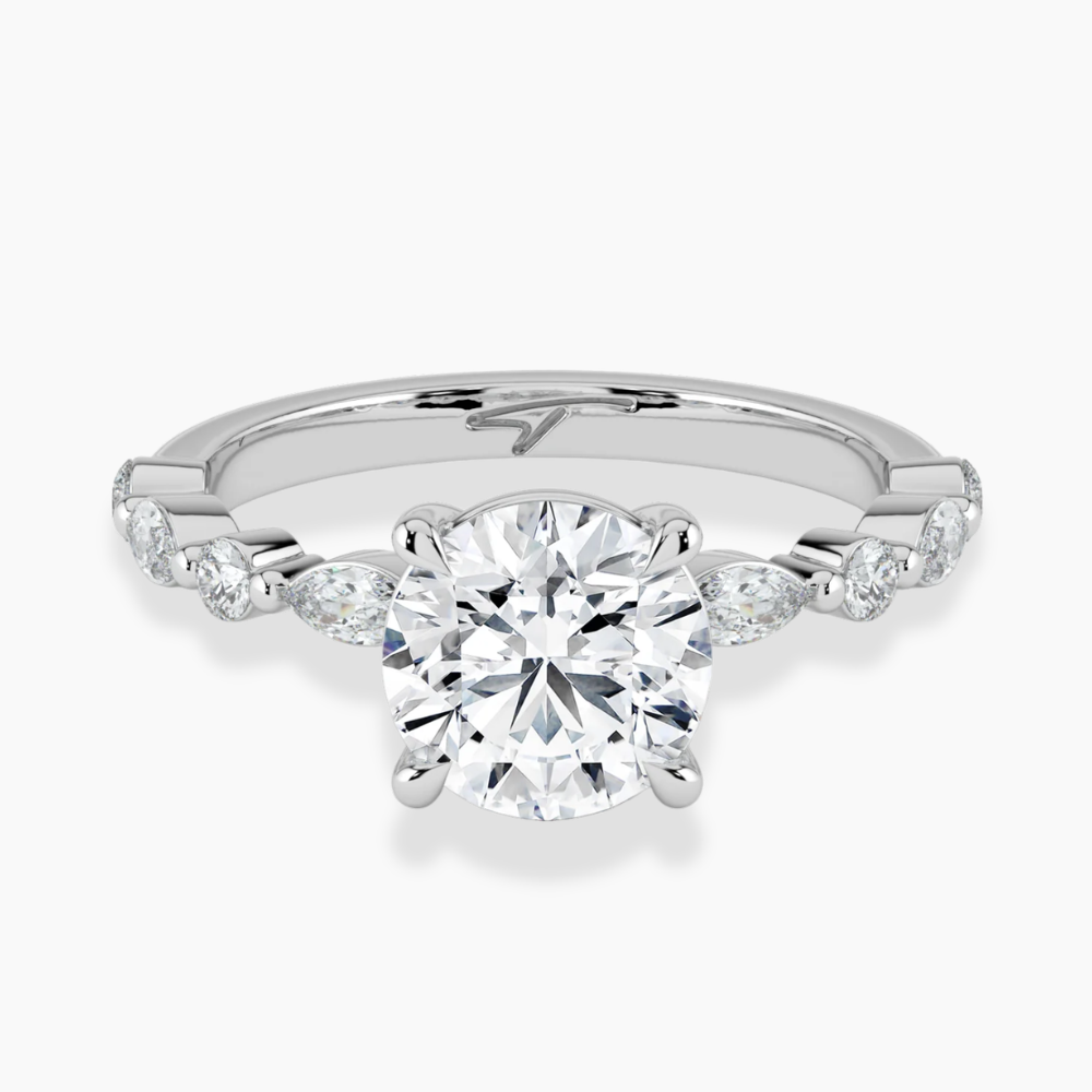 Tamila Accents Lab Diamond Engagement Ring in 18K Gold - Round