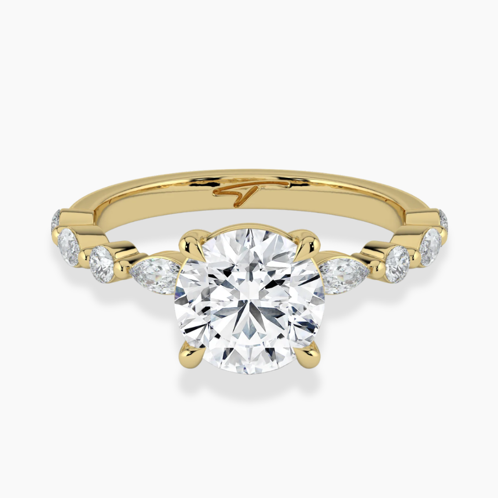 Tamila Accents Lab Diamond Engagement Ring in 18K Gold - Round