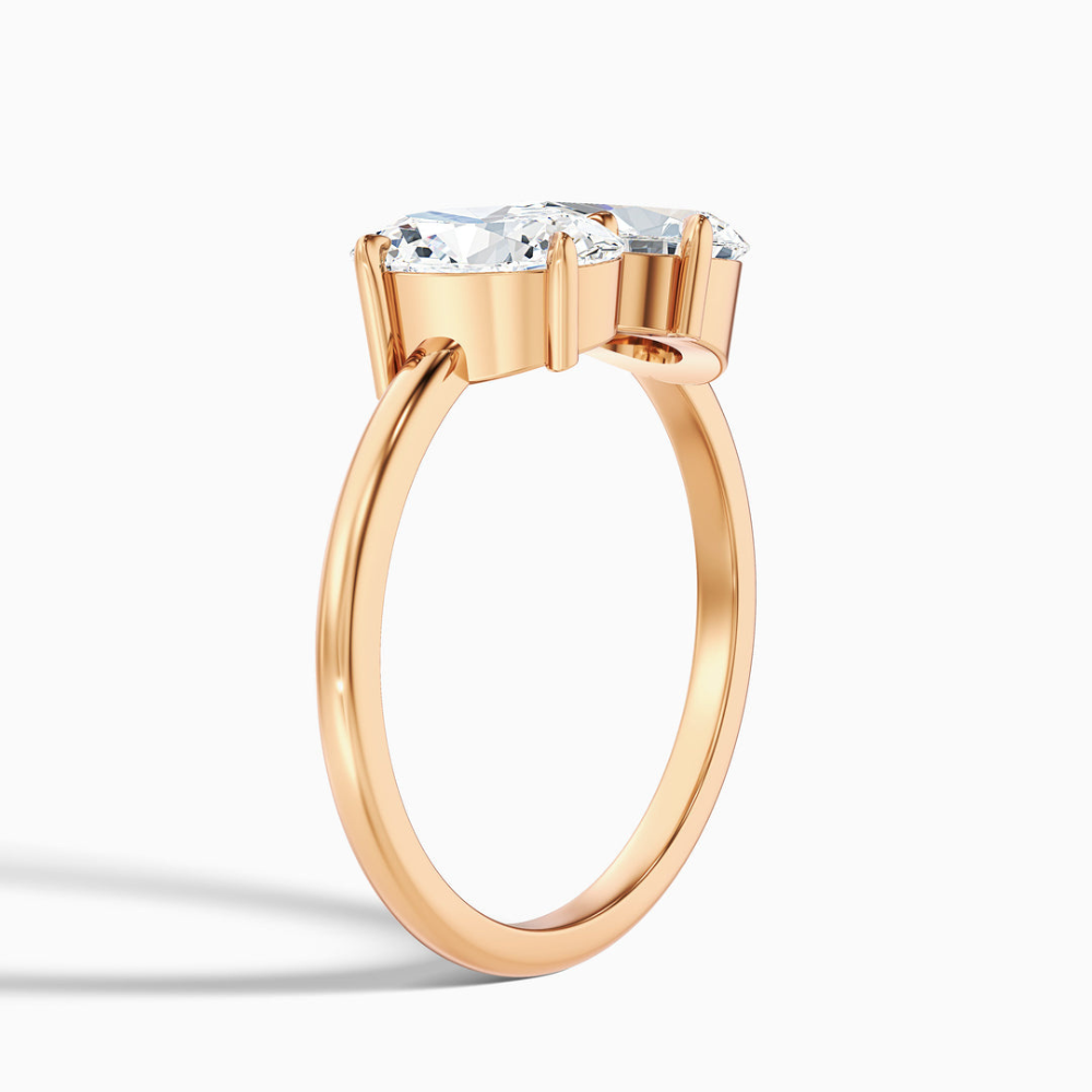 Toi et Moi Lab Diamond Engagement Ring in 18K Gold - Pear and Oval