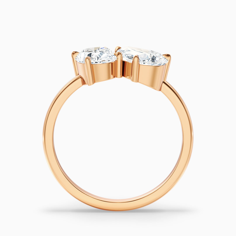 Toi et Moi Lab Diamond Engagement Ring in 18K Gold - Pear and Oval