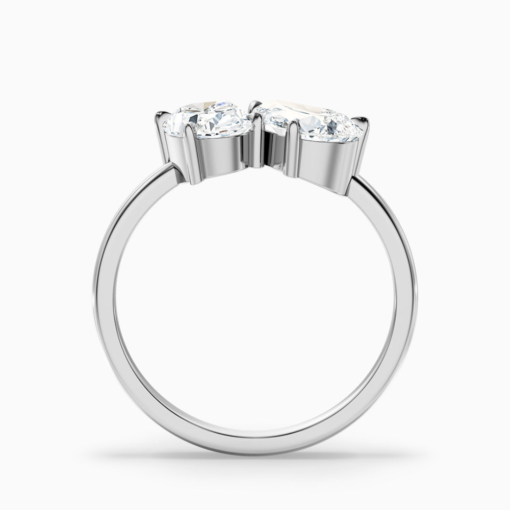 Toi et Moi Lab Diamond Engagement Ring in 18K Gold - Pear and Oval