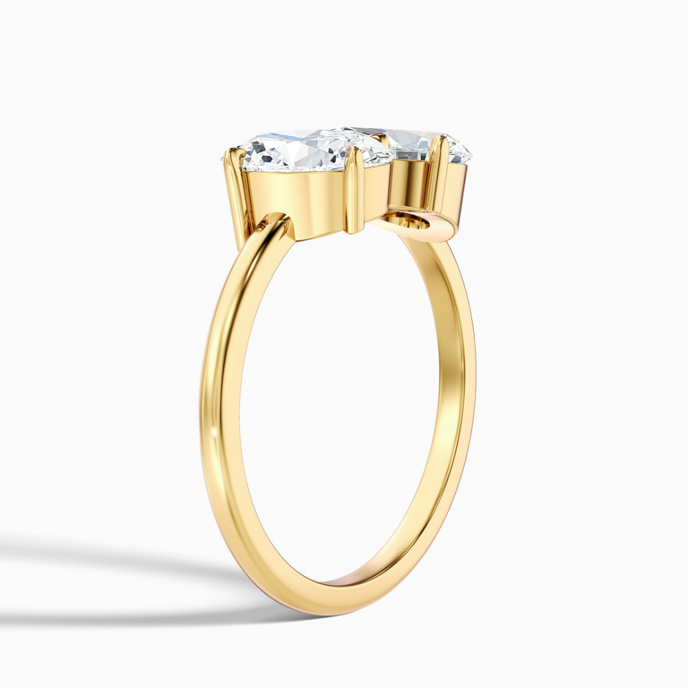 Toi et Moi Lab Diamond Engagement Ring in 18K Gold - Pear and Oval