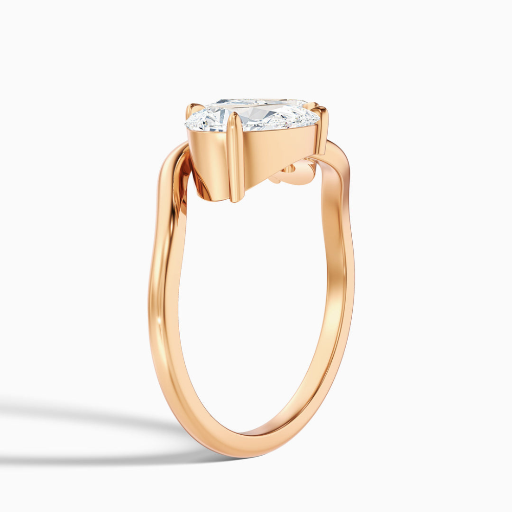 Meagan Toi et Moi Curved Lab Diamond Engagement Ring in 18K Gold - Pear