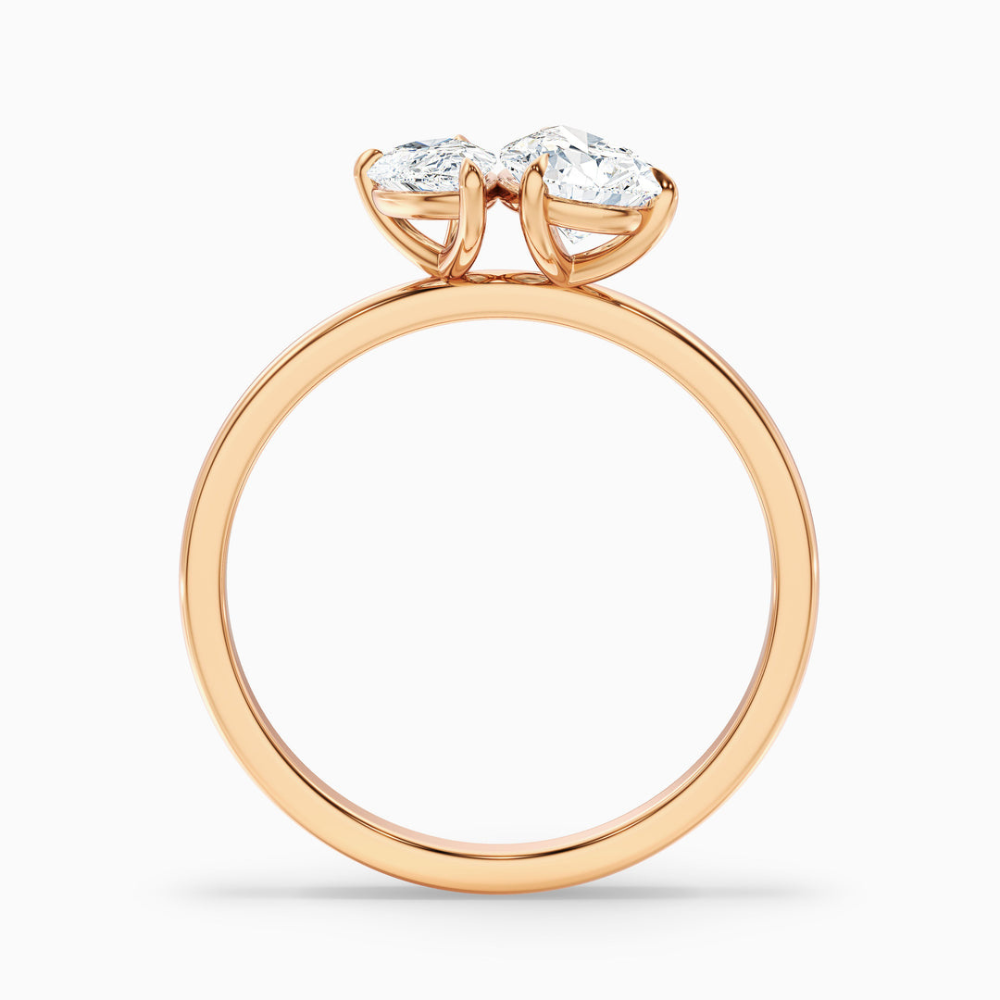 Toi et Moi Lab Diamond Engagement Ring in 18K Gold - Pear
