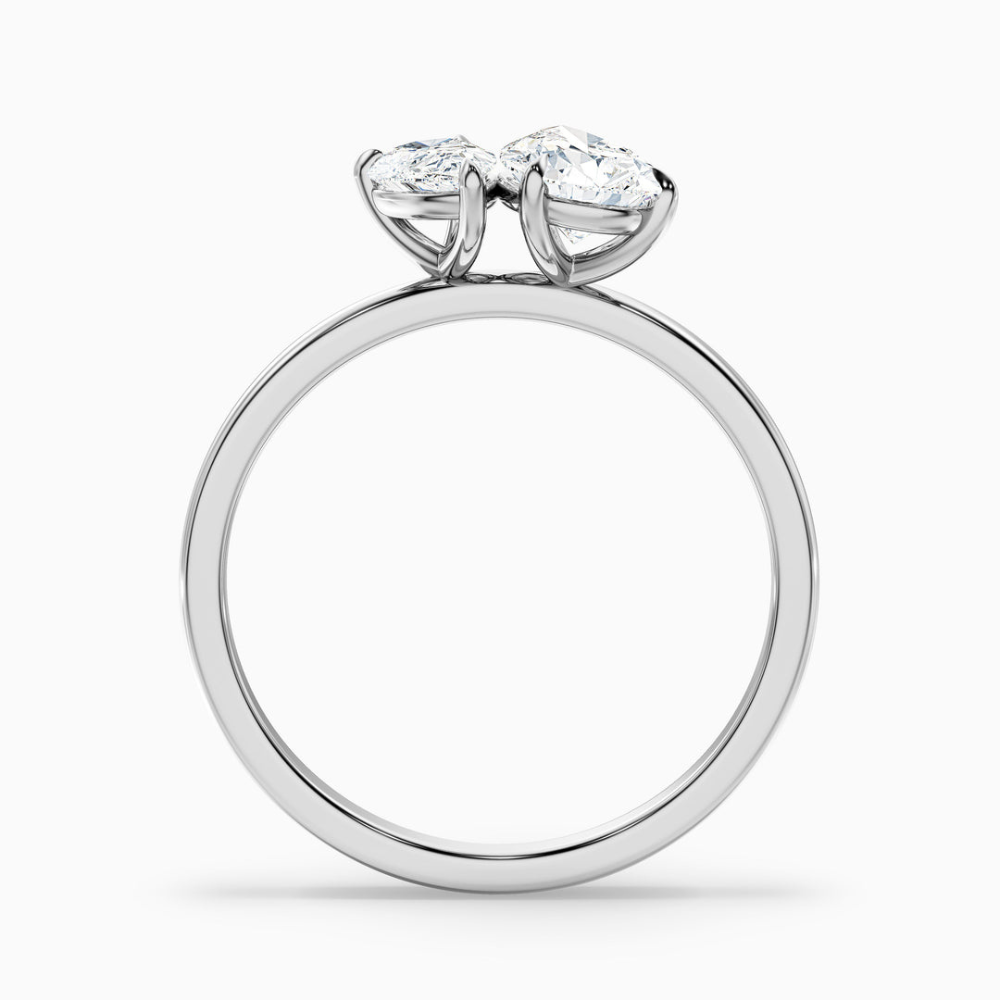 Toi et Moi Lab Diamond Engagement Ring in 18K Gold - Pear