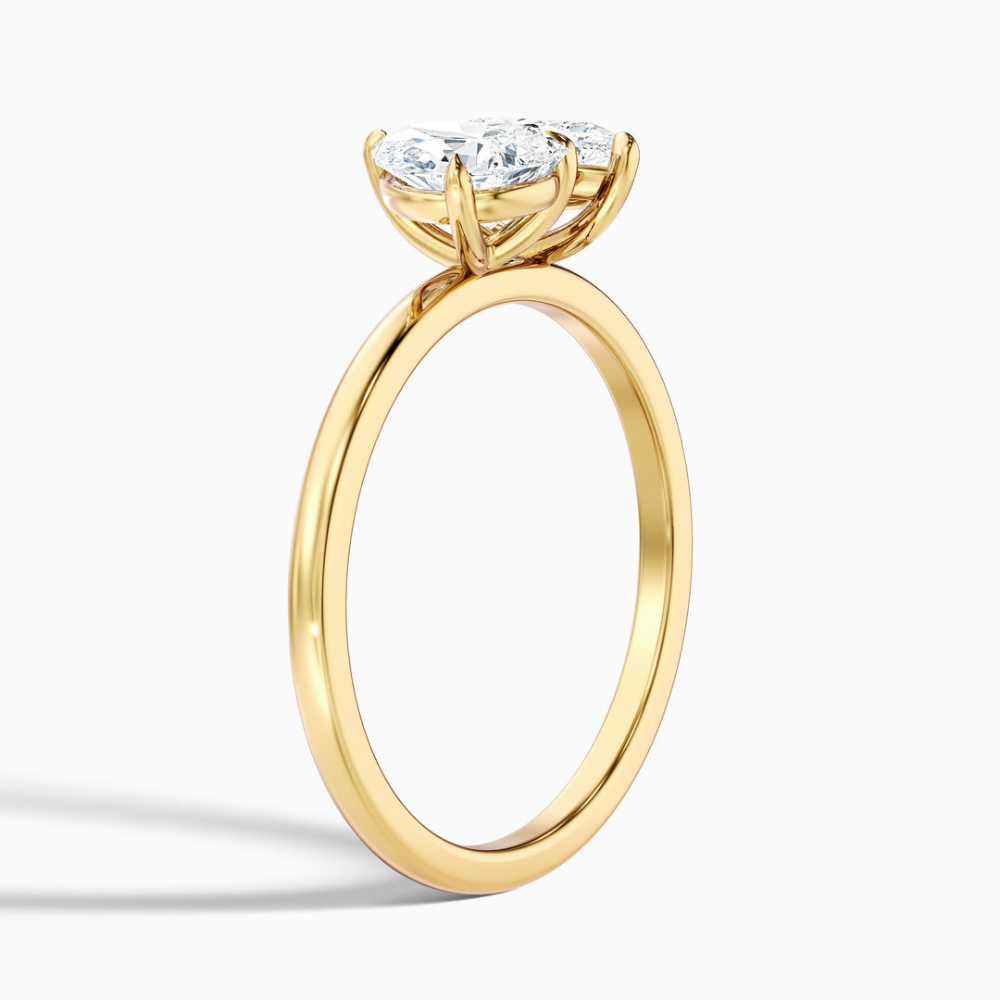 Toi et Moi Lab Diamond Engagement Ring in 18K Gold - Pear