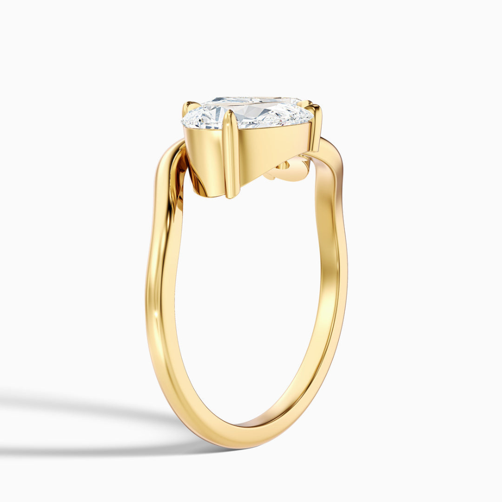 Meagan Toi et Moi Pear Curved Lab Diamond Engagement Ring in 18K Gold