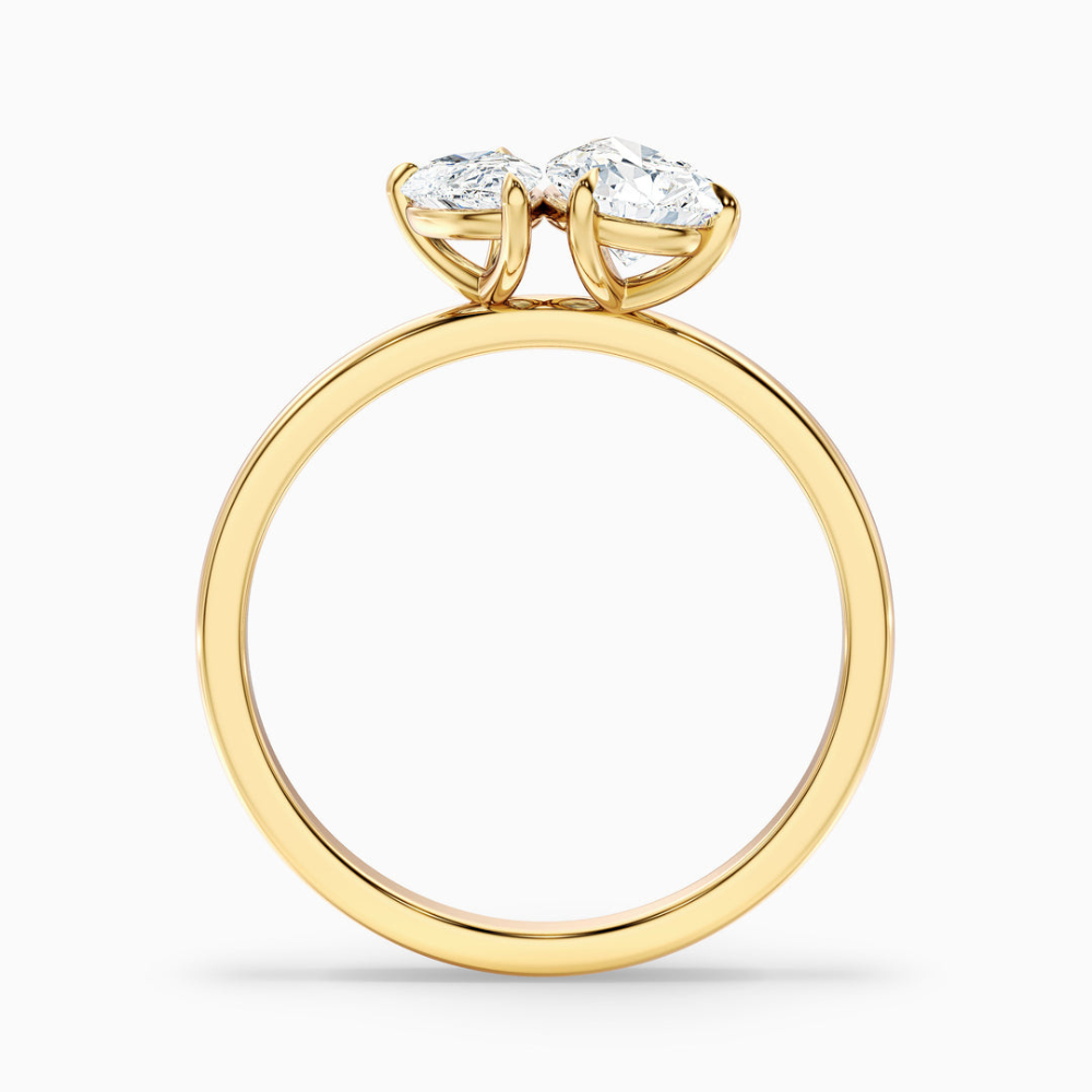 Toi et Moi Lab Diamond Engagement Ring in 18K Gold - Pear