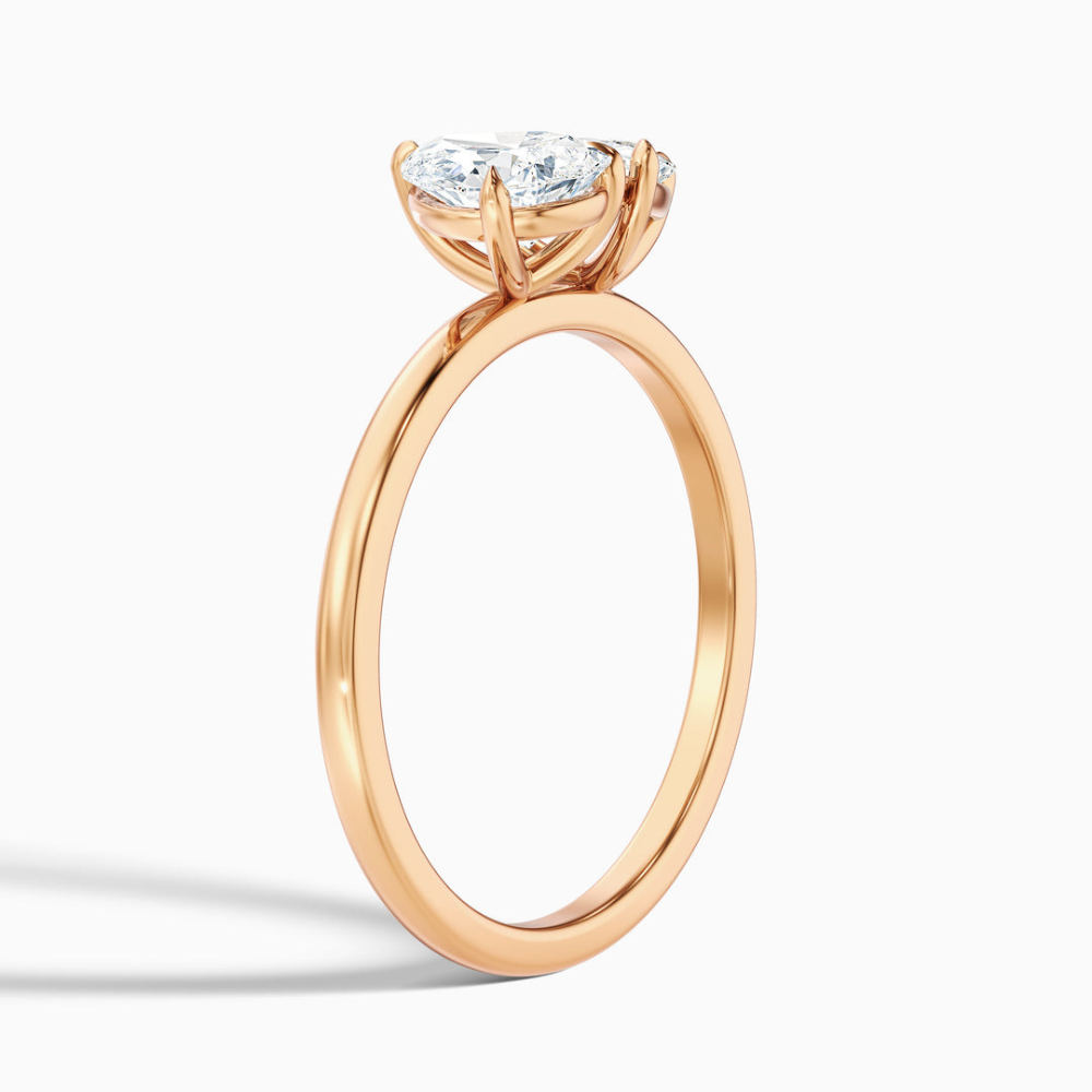Toi et Moi Lab Diamond Engagement Ring in 18K Gold - Pear and Trillion
