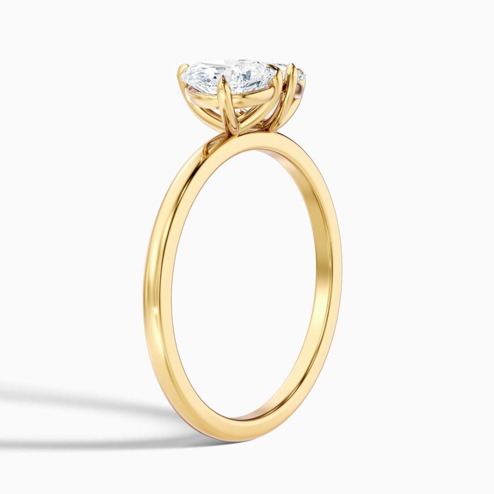 Toi et Moi Lab Diamond Engagement Ring in 18K Gold - Pear and Trillion