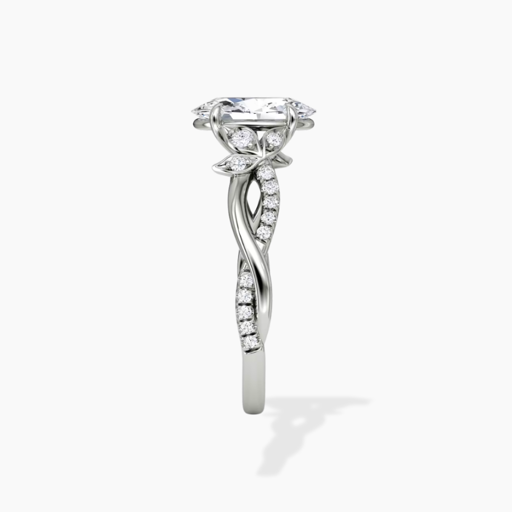 Veronica Twisted Accents Lab Grown Diamond Engagement Ring in 18K Gold - Oval