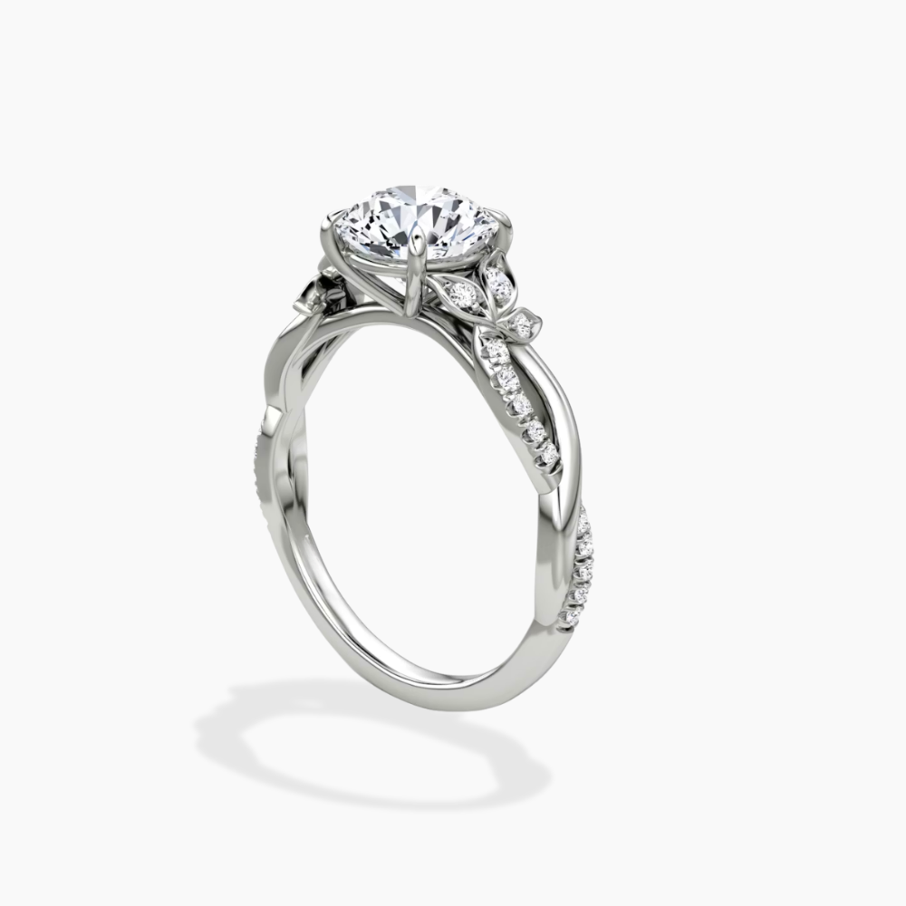 Veronica Twisted Accents Lab Grown Diamond Engagement Ring in 18K Gold - Round